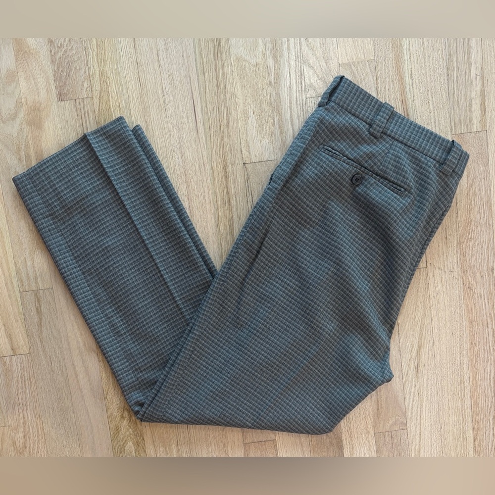 Source Unknown Gray Checkered Dress Pants